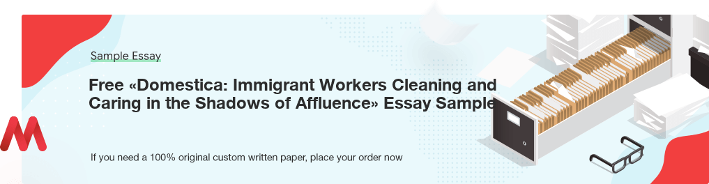 Free «Domestica: Immigrant Workers Cleaning and Caring in the Shadows of Affluence» Essay Paper